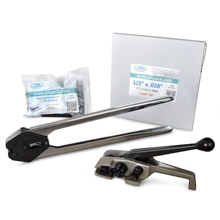 Idl Packaging 1/2" HD Polyester Strapping Kit, 200 Ft. Tensioner/Sealer PM.PSK.12.200